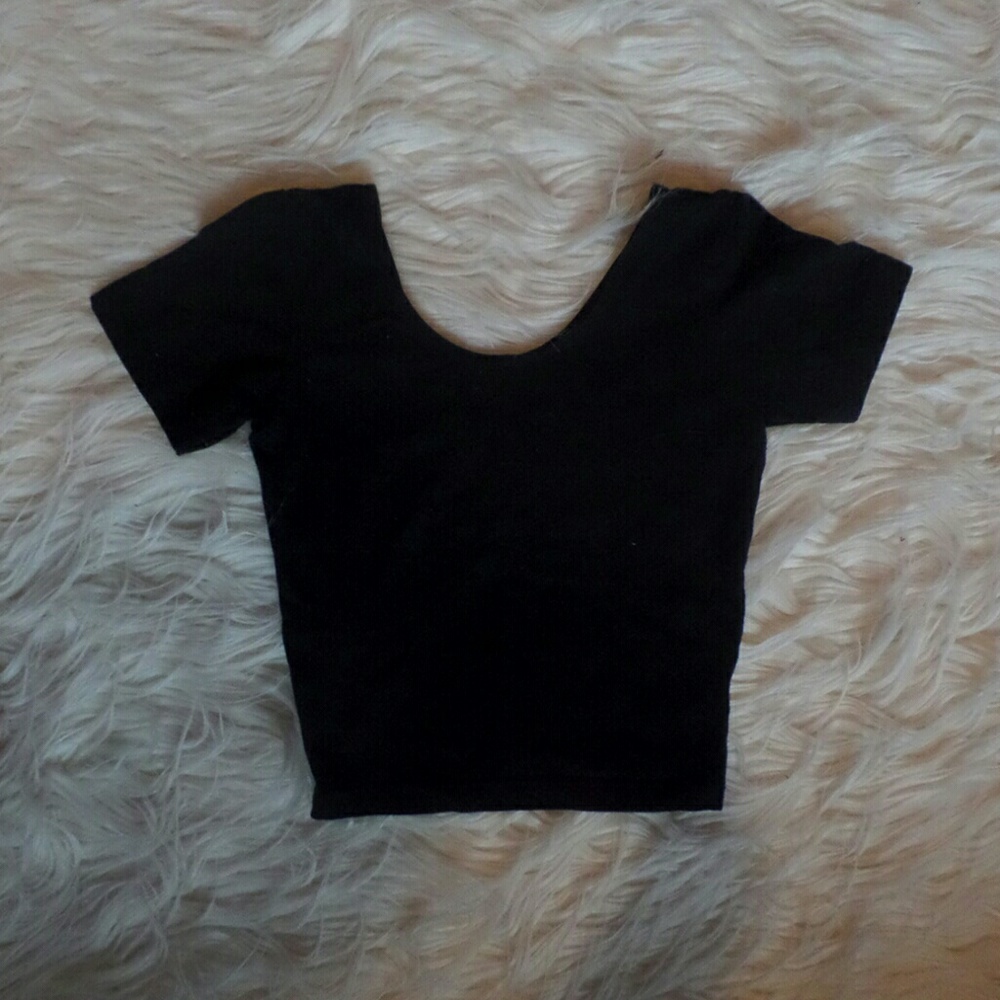 American Apparel Black Crop Top - Picture 2 of 3